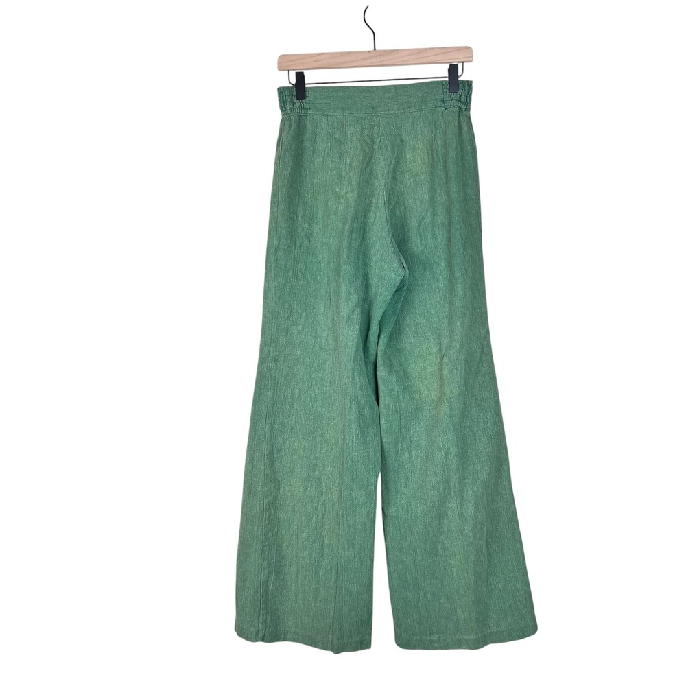 Vintage 70s Alfred Paquette Byer California Green Wide Leg High Waist Pants - Picture 3 of 12